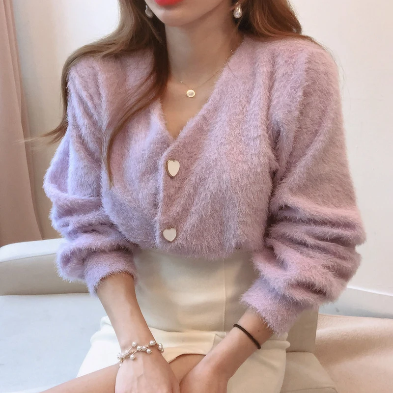 Gilet Cardigan Femme,Cardigans courts en tricot pour femme,vêtement