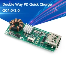 Qc4.0 qc3.0 banco de potência do telefone móvel da maneira dobro pd carga rápida 3.7v a 5v 9v 4.5a 18w tipo-c placa de circuito do carregador do impulso de usb