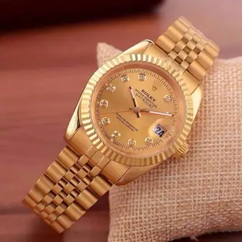 

Rolex- Women Men's Quartz Watch fashion Gift gold Casual Waterproof watches 1550 Orders