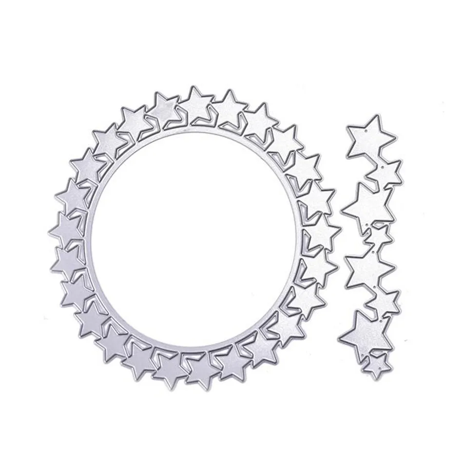 Naifumodo Star Circle Frame Metal Cutting Dies for DIY Scrapbooking Card Making Photo Album Embossing DieCuts Template New