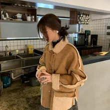 Осень и зима стиль Шикарный корейский стиль элегантный Гонконгский вкус Универсальный мех и отрицательный двойного назначения с длинным рукавом