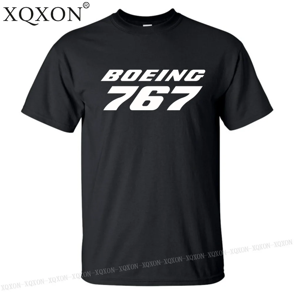 XQXON-американский размер, Мужская футболка Boeing 767, дизайнерская летняя хлопковая футболка высокого качества, новая мужская футболка, футболки, топы K709