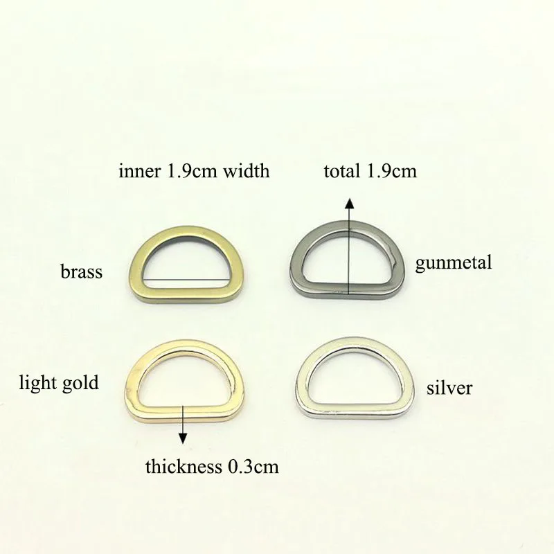 30Pcs 19mm Flat Dee Buckle Metal O D Rings for Webbing Strapping Bags Handbag Dog Collar Hardware Leather Craft Accessories
