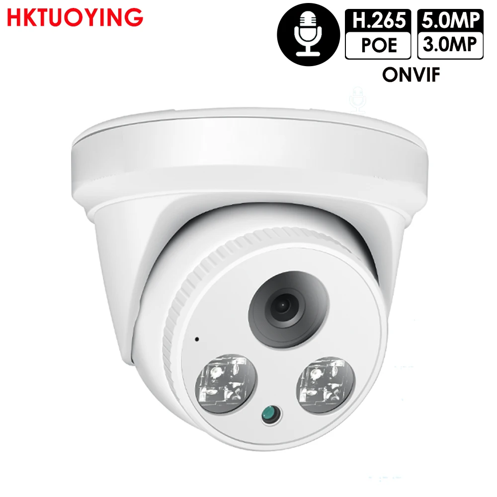 Купольная IP-камера HKTUOYING H.265 1080P 3 Мп 5 POE ONVIF для системы видеонаблюдения с