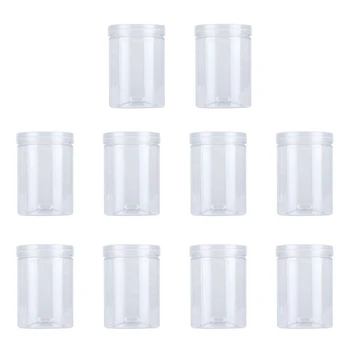 

10 Pcs 500Ml Food Jar Sealed Transparent Plastic Kitchen Can Snacks Containers with Lid for Candy Cookies Scented Tea