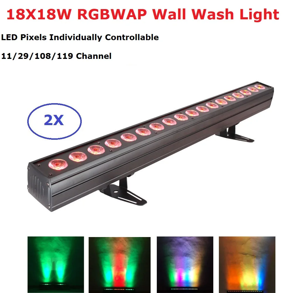 

LED Beam Stage Lighting 18X18W RGBWAP 6IN1 LED Wall Wash Light DMX LED Bar DMX Line Bar Wash Stage Light Control Dj Party Lights