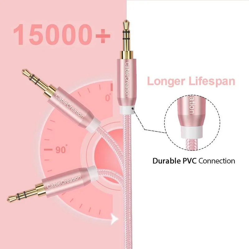 Audio Extension Cable 3 5mm Male to Female Stereo Aux Cord Gold Plated Compatible Headphones Home Car Stereos Smartphones
