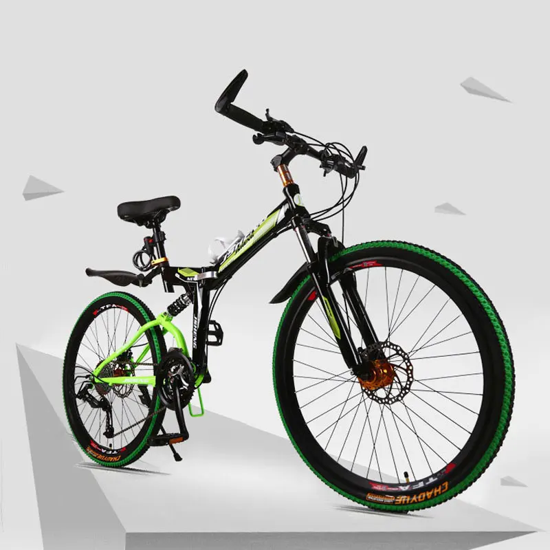 26 inch Mountain Bike Bicycle 21/24/27 Speed Double Shock Absorption Fast Folding One Wheel Ultralight Bikes