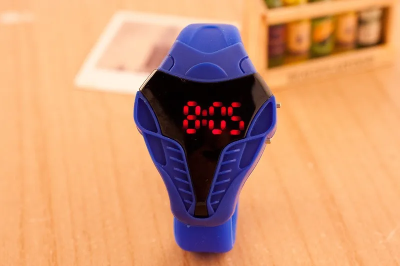 Светодиодный часы Уникальный дизайн Силиконовое Кольцо наручные часы Мужские часы модные цифровые часы Relojes hombre часы zegarki elektroniczn - Цвет: blue