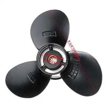 

Boat Outboard Propeller 9 1/4 x 11 For Suzuki 9.9-15HP 58100-93743-019 Aluminium Alloy Black Marine Propeller 10 Spline Tooth