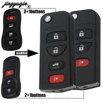 

jingyuqin 10pcs 4 Buttons Replacement Remote Key Shell Fob For Nissan Altima Maxima Infiniti G35 I35 350Z for KBRASTU15
