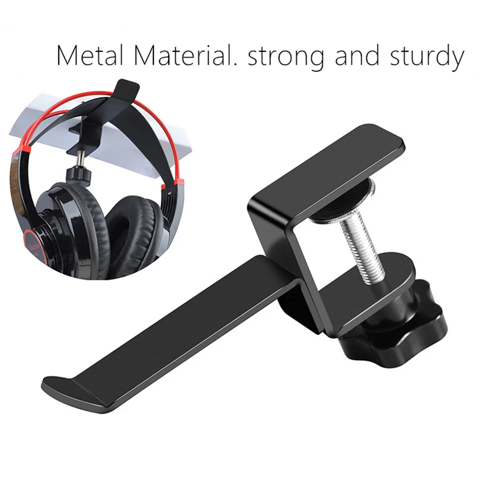 Headset Stand Holder Metal Hook Clip Gaming Headphone Hanger Mount For Desk With Adjustable Clamp Universal