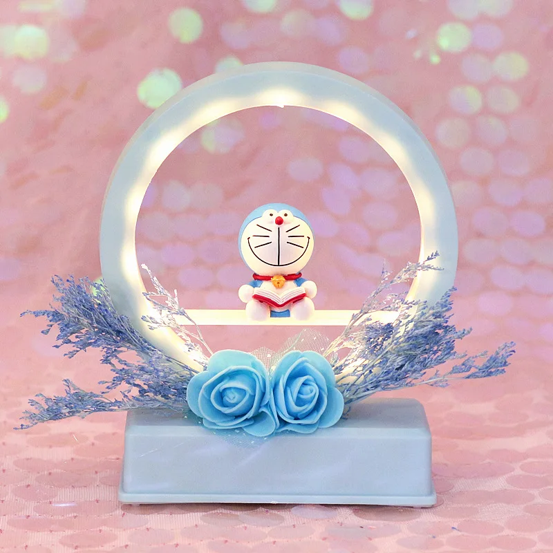 СВЕТОДИОДНЫЙ ночник в виде единорога для украшения дома Музыкальная шкатулка с подсветкой музыкальный колокольчик сушеные цветы для детей рождественские подарки для девочки игрушка - Испускаемый цвет: Blue Jingle cat O