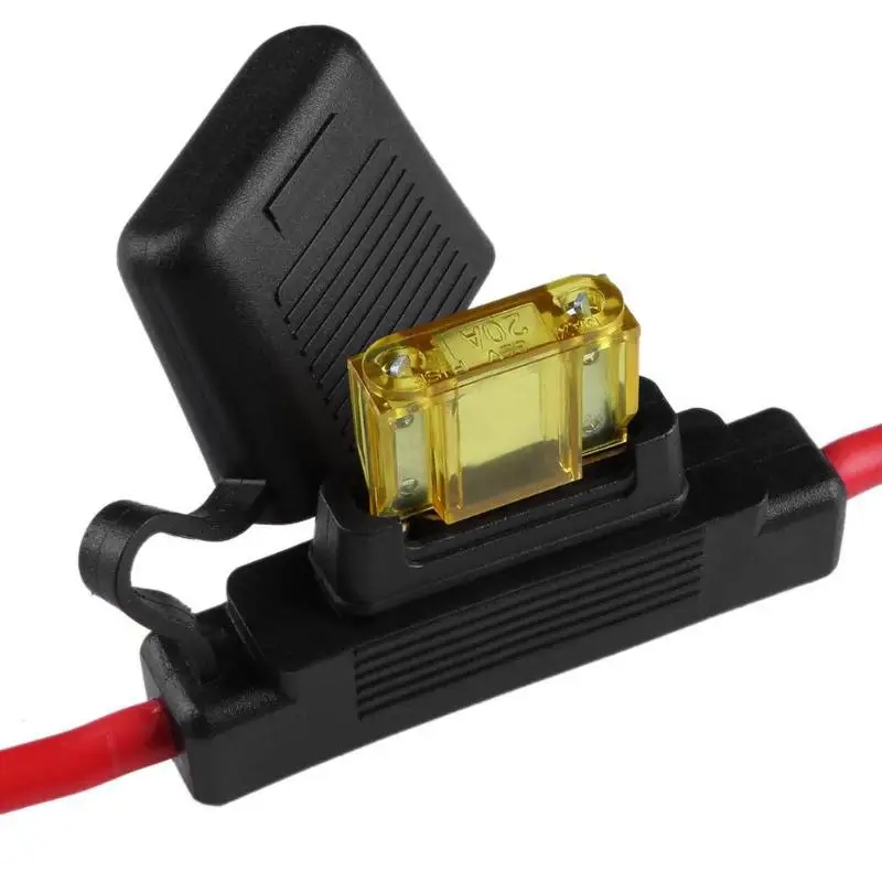 Водонепроницаемый 18AWG 10AWG в линии автомобиля лезвие Держатель Предохранителя 16 см 0.5ft красный провод