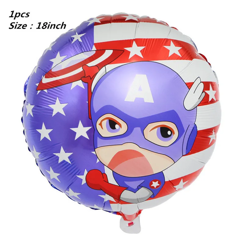 1pcs 18inch round Marvel Капитан Америка тема Мстители одноразовая посуда бумажная чашка пластины маска Мальчики пользу день рождения изделия для декорации - Цвет: 1pcs 18inch round