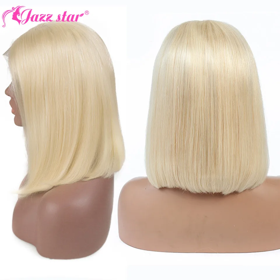US $66.00 Brazilian Blonde Straight Bob Wig T Part Lace Wig 613 Short Bob Wig Lace Front Human Hair Wigs For Women Jazz Star NonRemy