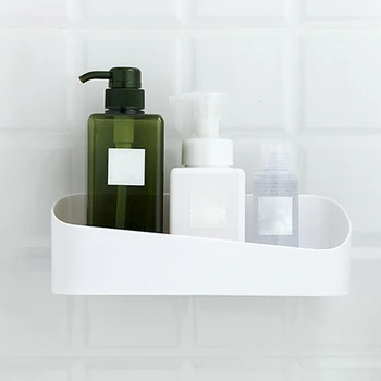 

ABS Traceless Shelf Rack Self Adhesive No Drill Wall Storage Box for Bathroom Kitchen SNO88