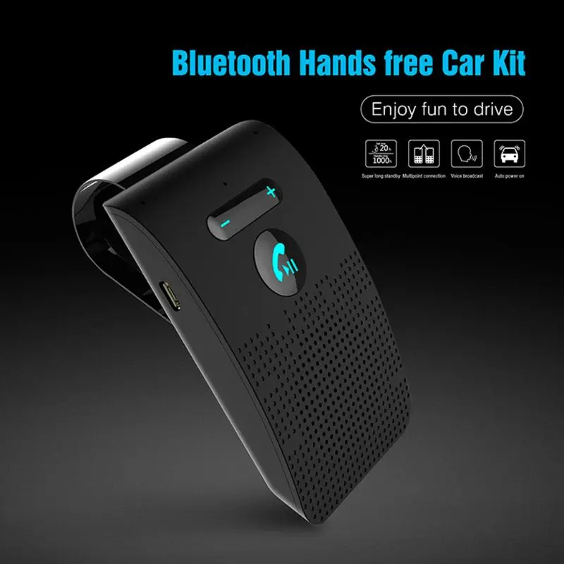 Беспроводной автомобильный Bluetooth V5.0 Bluetooth гарнитура автомобильный комплект беспроводной Bluetooth динамик телефон солнцезащитный козырек клип динамик телефон