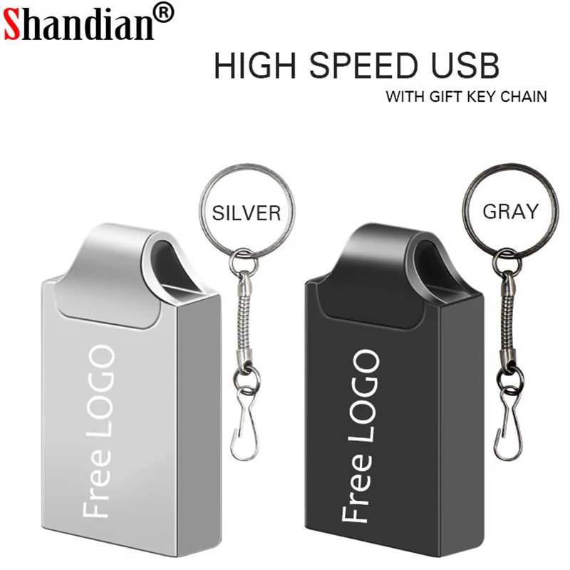 SHANDIAN, супер мини Usb флеш-накопитель, металлическая usb флешка, 64 ГБ, флешка, USB флеш-накопитель, 32 ГБ, 16 ГБ, 8 ГБ, водонепроницаемая флешка, флеш-диск