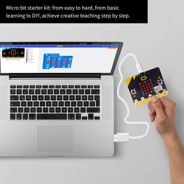 Micro:Bit Starter Learning Kit For Kids Bbc Micro-Bit Board Graphical Programmable Stem Toys Electronic Kit For 8+ Kids With 23 6
