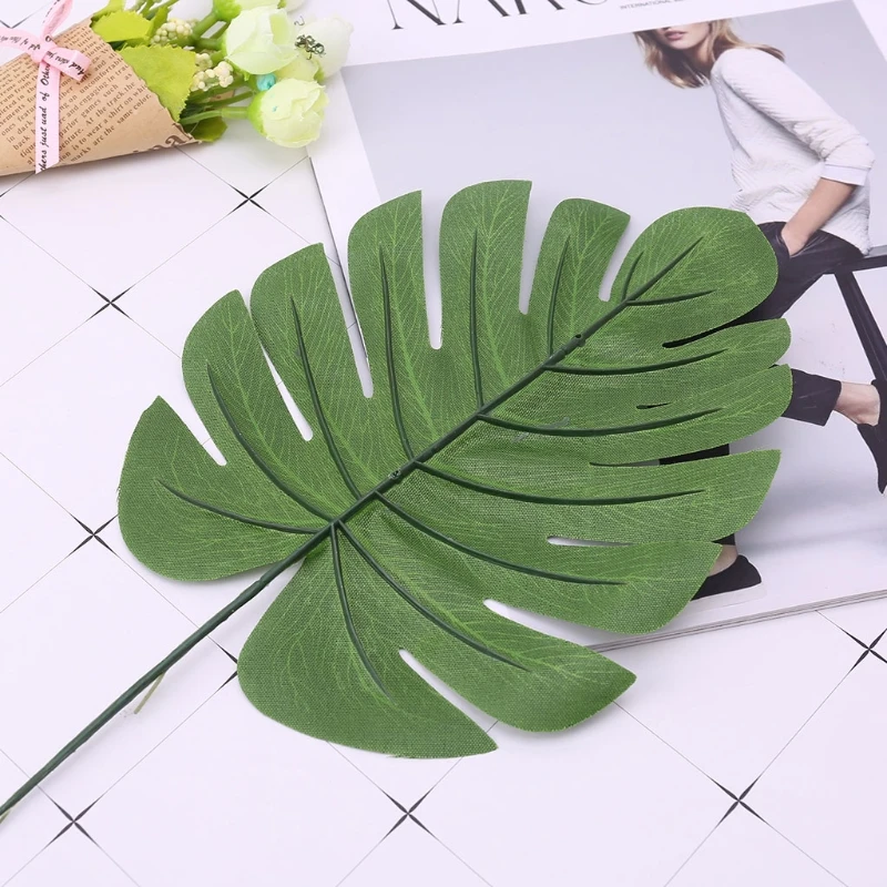 Вечерние фоны для фотосъемки с зелеными искусственными листьями растениями тропическими черепашками