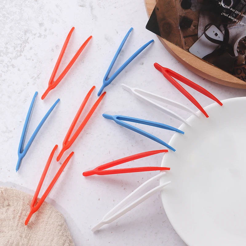 Random Color Plastic Tweezers Children Tweezers Games Teaching Learning Educational Toys 10pcs plastic tweezers