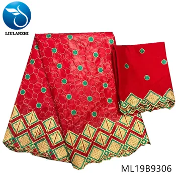 

LIULANZHI Cotton bazin lace fabrics 7yards high quality african bazin riche with beads embroidery riche getzner fabric ML19B93