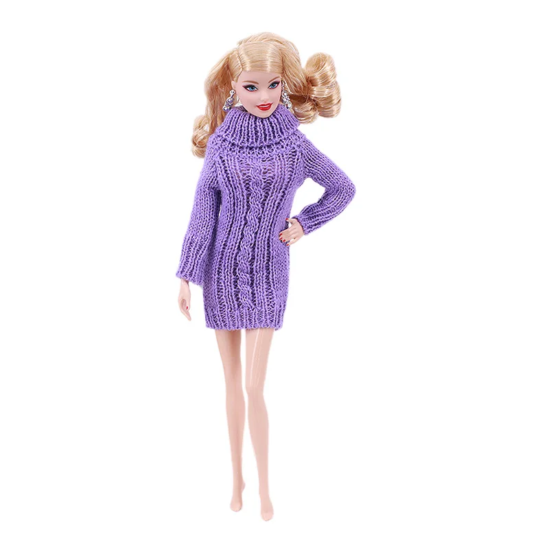 Barbies Doll Handmade Knitted Pure Cotton Sweater Dress Doll Clothes Accessories for Barbies Doll 11.5 Inch&30cm 1/6 Bjd Blythe 3