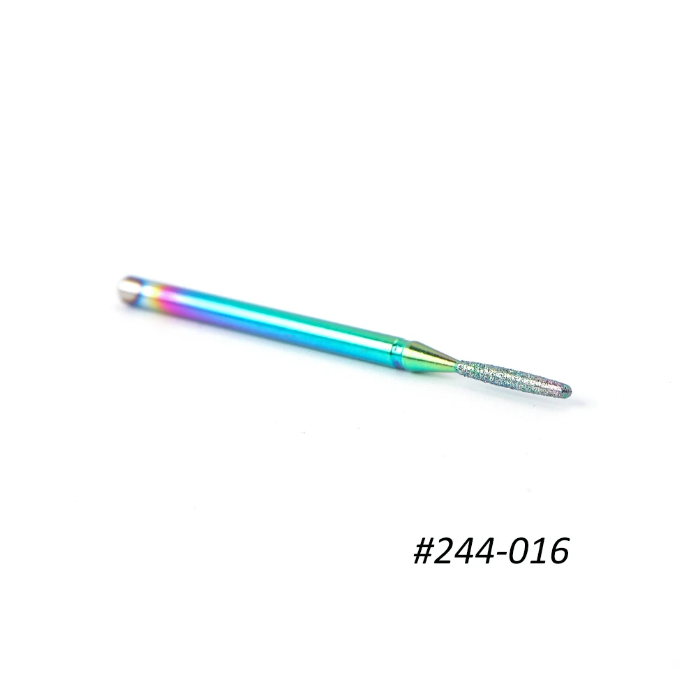 244-016 1 шт. алмазные сверла для ногтей, радужные карбидные фрезы, роторные заусенцы, электрический инструмент для очистки кутикулы, для маникюра, SA1514-1 - Цвет: 244-016