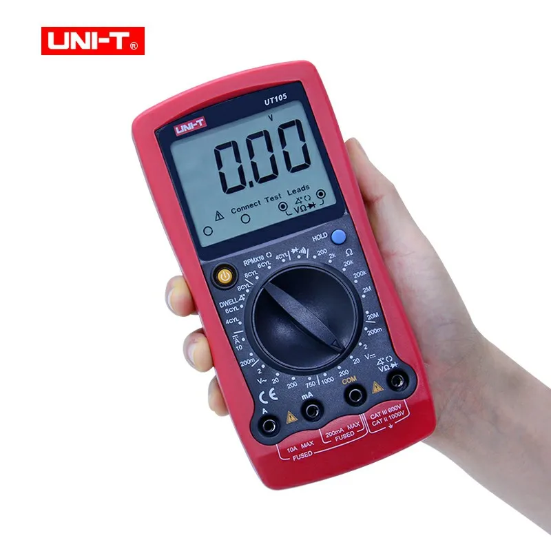 

Automotive Multimeter UT105 Multi-Purpose Meters DC Ammeter UNI-T UT105 with LCD Digital Ammeter Handheld UT105 Multimeter