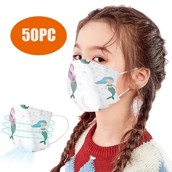 

50PCS mascarillas Cartoon Kids Disposable Mask Kids Children's Mask Cartoon Disposable Face Mask Industrial 3Ply Ear Loop Mask
