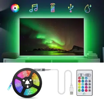 

LED Strip Light Music Sync 5M USB LED Strip Lights with Remote RGB 5050 Color Changing Light Strips LED Strip TV Backlights