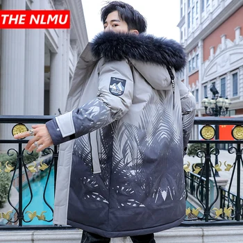 

Hip Hop Parkas Jackets Men 2020 Winter Fur Collar Hooded Windbreaker Coats Male Long Warm Thick Jacket Parka Streetwear WQ280