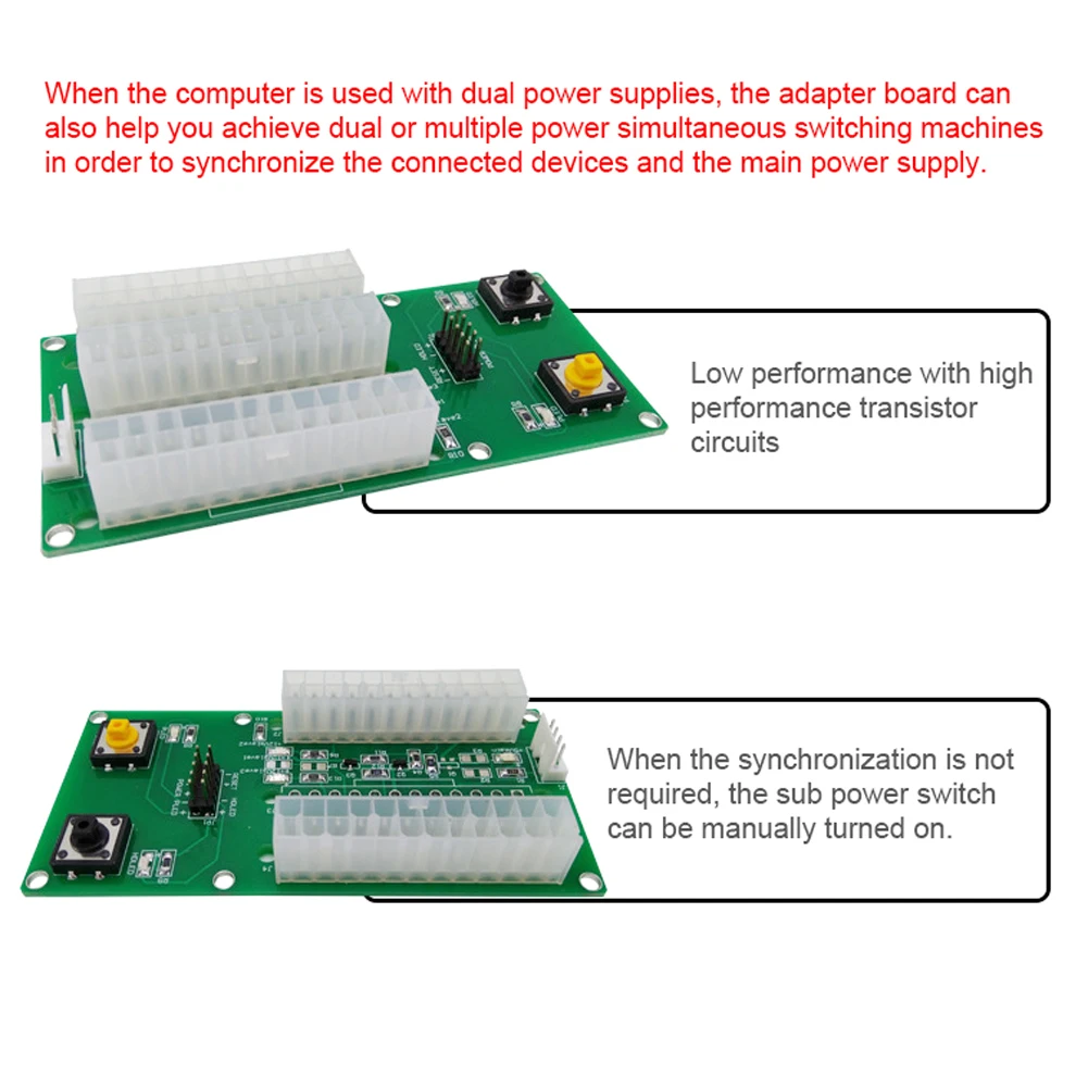 SATA 4Pin Desktop ATX 24PIN Dual PSU Power Synchronizer Start Extender Cable Card Adapter for BTC Miner Antminer Mining add2psu SATA 4Pin Desktop ATX 24PIN Dual PSU Power Synchronizer Start Extender Cable Card Adapter for BTC Miner Antminer Mining add2psu