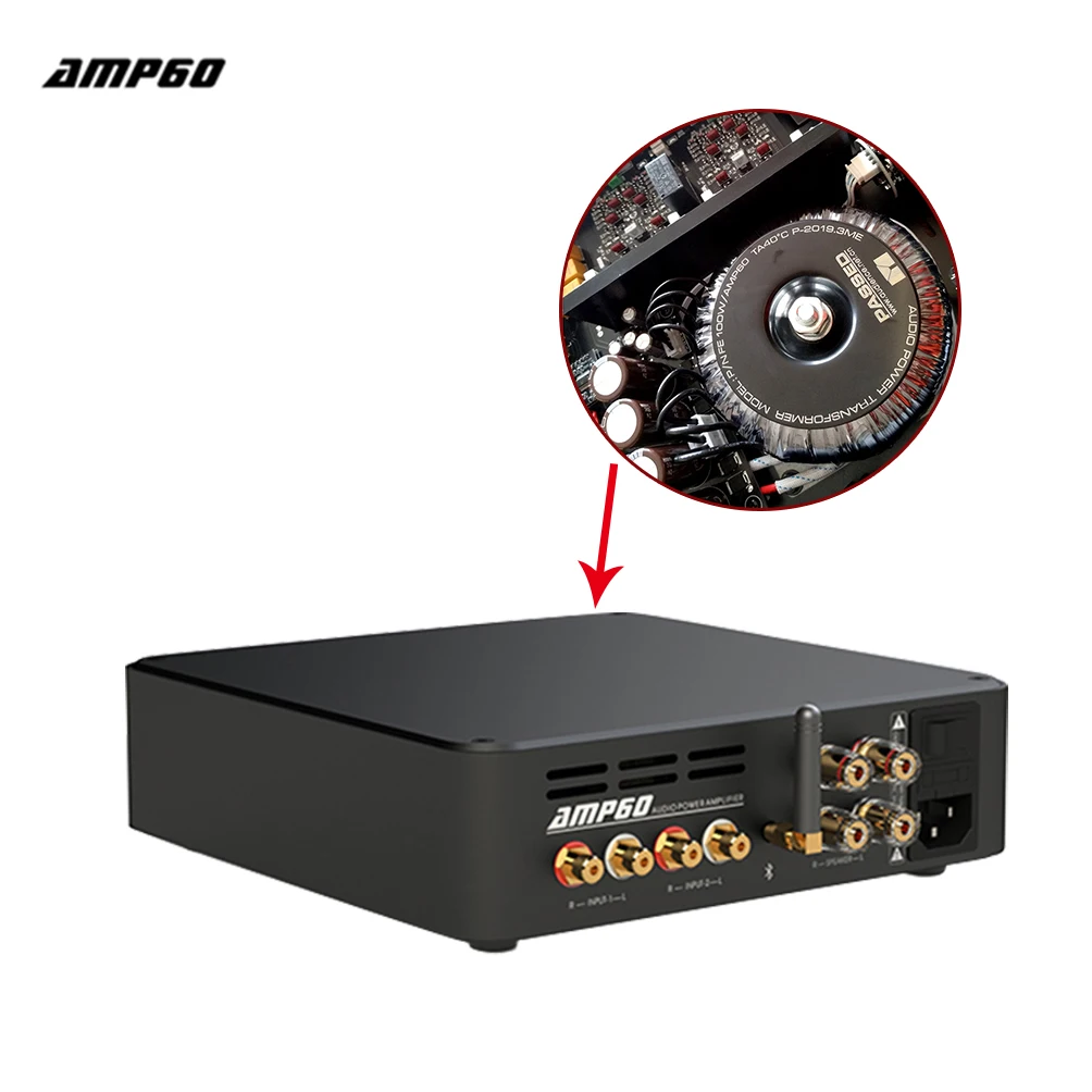 AMP60 bluetooth усилитель профессиональный чистый после-сценическая Мощность аудиокомплект бытовые лихорадка небольшой 70 Вт* 2