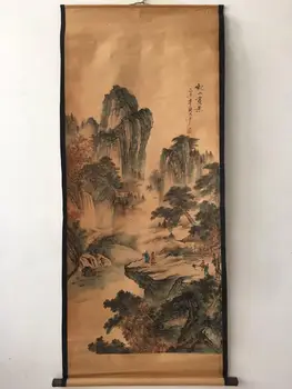 

China old scroll painting Celebrity landscape painting Middle hall hanging paintings Wall paintings View mountain