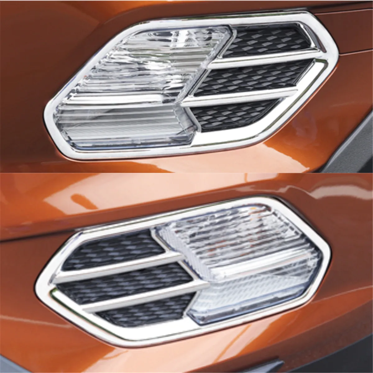 

A Pair Car Front Fog Light Lap Cover Trim Bezel Molding Fit For Ford For Escape Kuga Chrome 2017 Chromium Styling