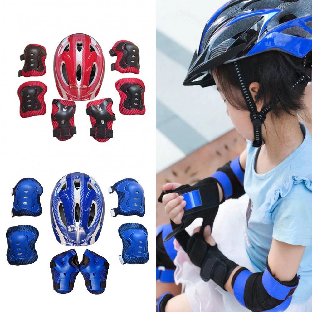 Casco seguridad para niños y niñas, de rodilleras y coderas, protección para bicicleta, patín, para bicicleta| -