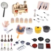 1set or 1pc Dollhouse Miniature Kitchen Utensils Cooking Ware Pot Boiler Pan Coffee Tea Cups Chair Ceramic Pot Kitchen Play Toys 1