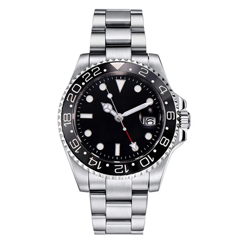 Black GMT Master II часы Мужские автоматические механические 40 мм 116710 mingzhu 3804 сапфир поворотный керамический ободок военные наручные часы - Цвет: Black