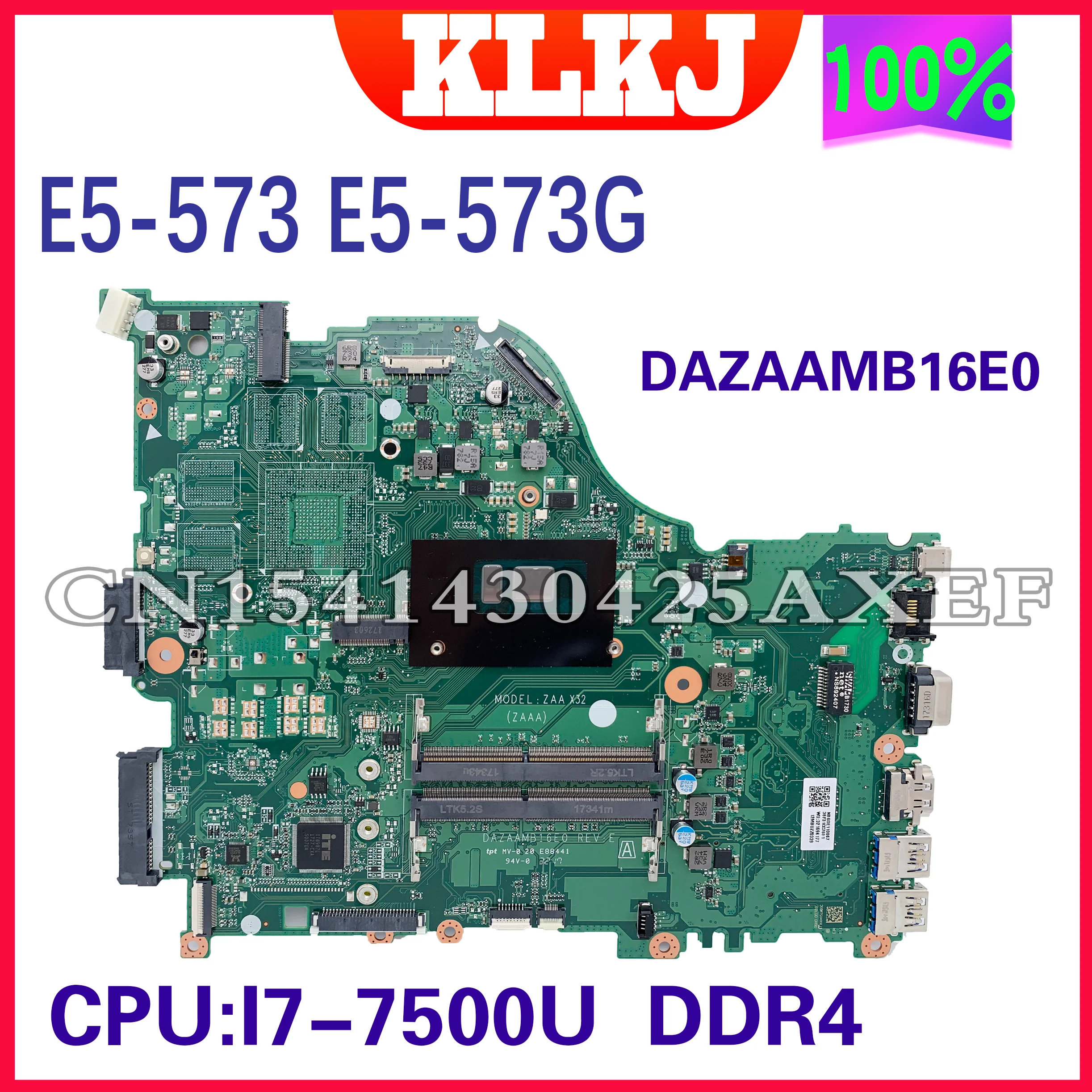 Для Acer Aspire E5-575 E5-575G F5-573G F5-573 DAZAAMB16E0 REV:E с I7-7500U CPU DDR4 100% work | Компьютеры и офис