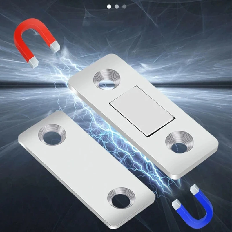 Punch-free Magnetic Strong Door Closer Door Lock Invisible Ultra-thin Latch Magnet Cabinet Screw Sticker Stopper