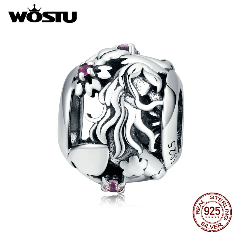 WOSTU 100% Стерлинговое Серебро 925 пробы Волшебная Шляпа амулеты циркониевые бусины