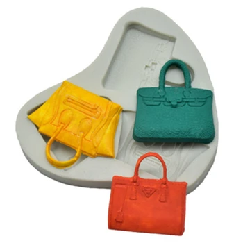 

100% Brand New 3D Luxury Bag Shape Silicone Mold DIY Fondant Cake Decoration Mold Irregular Handmade Mold Baking Tool KK292