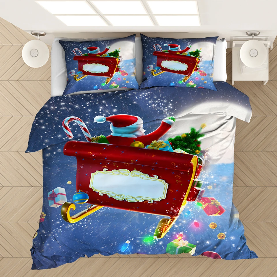 

Merry Christmas Decor 3D Print Comforter Bedding Set Duvet Covers Pillowcases Home Textile Luxury Queen King Size Kids Gifts