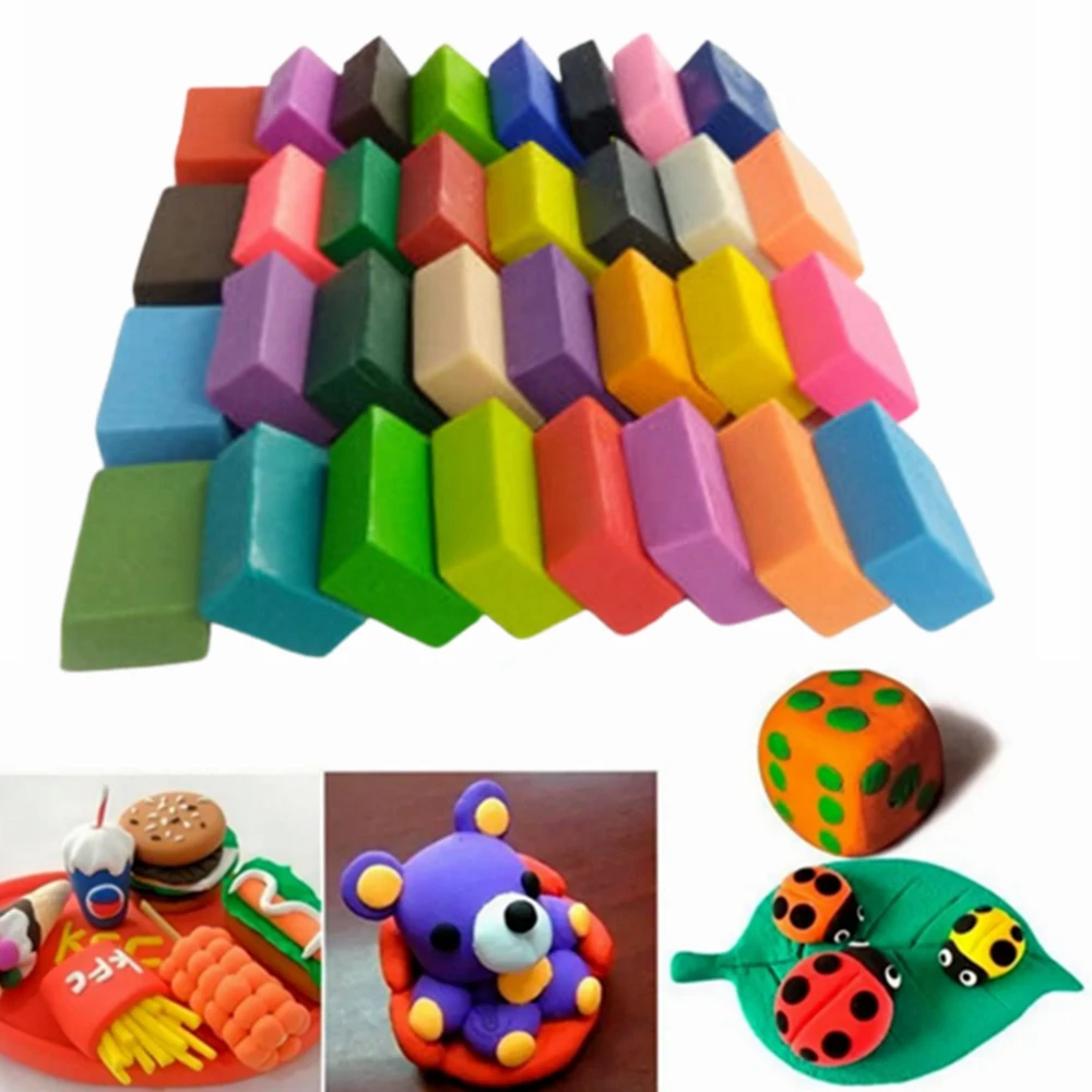 32 Colors Polymer Clay Fimo DIY Colored Slimes Mud Plasticine Dough Air Dry Super Light Polymer Clay  Kids Early Education Toys