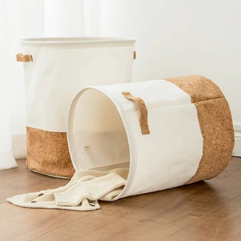 

Art Waterproof Clothing Storage Basket, Portable Hand-held Dirty Clothes Basket Cotton and Linen Sundries。