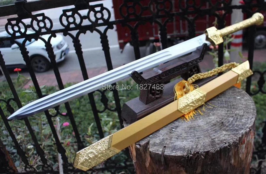 Metal Handle Chinese KungFu Dao Sword Double Edge Sharp High Carbon Steel WuShu Han Jian Saber