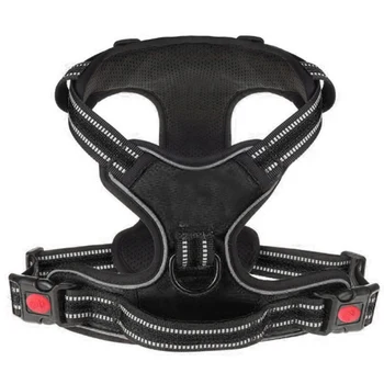 

Pet Dogs Reflective Nylon Harness All Weather Service Dog Vest Padded Adjustable Safety Vehicular Lead HOT