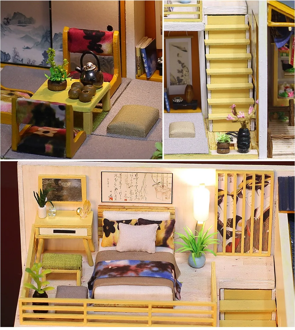 Japanese Plain Room DIY 3D Miniature Dollhouse Kit 4 Japanese Plain Room DIY 3D Miniature Dollhouse Kit